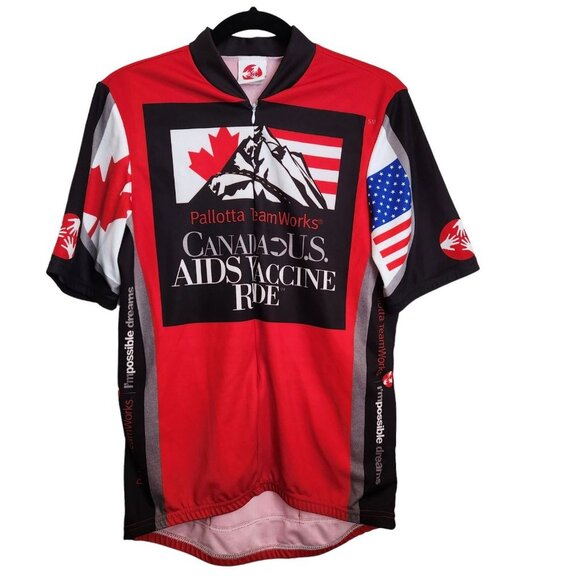 Vintage Mens Canada Us Aids Vaccine Ride Cycle Jersey Size Large 2001 - Picture 2 of 13